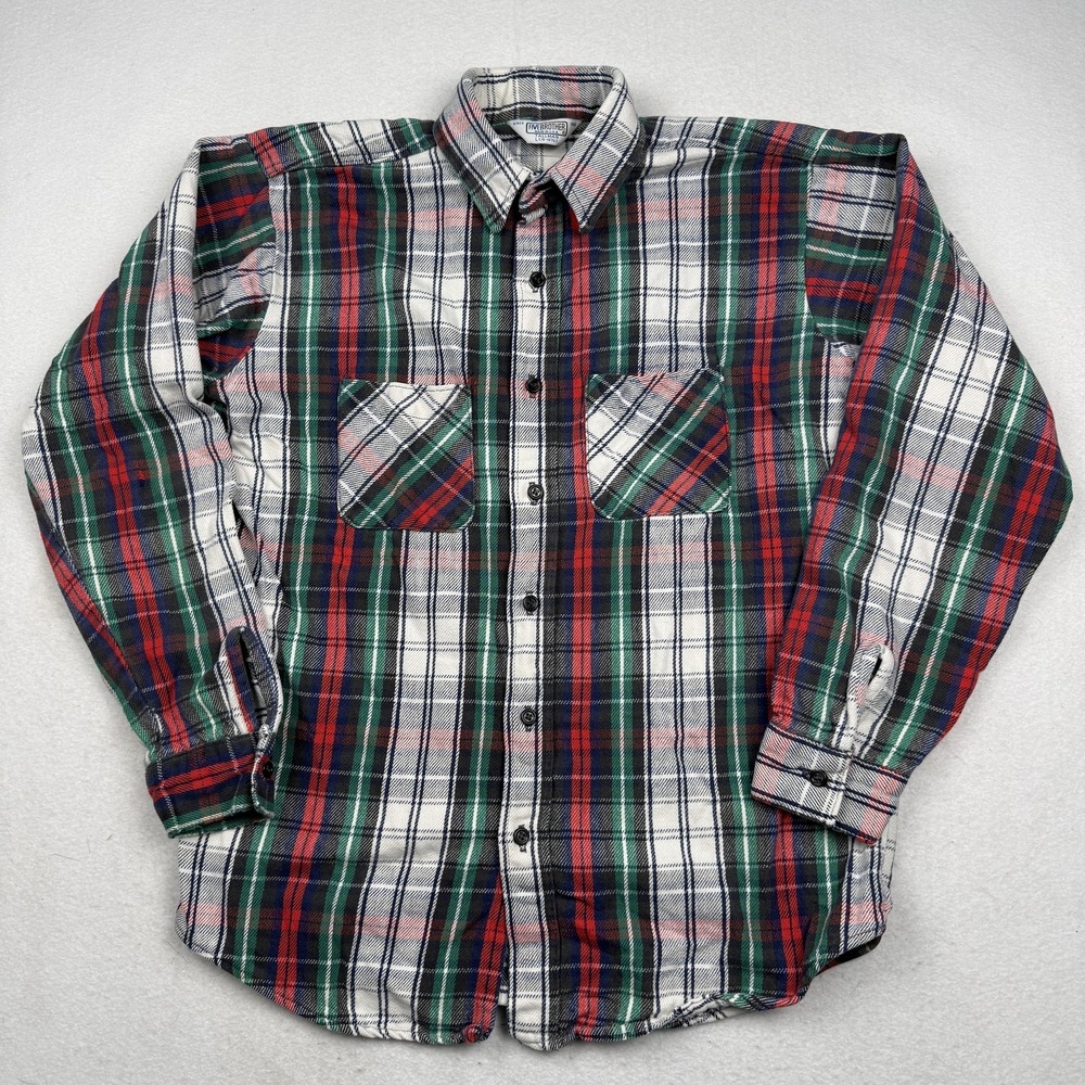 Vintage FIVEBROTHER Shirt Mens L‎ Plaid Flannel Made USA Long Sleeve